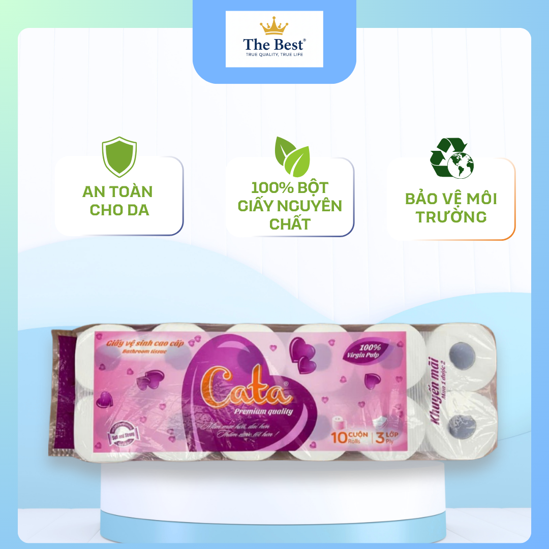 Giấy vệ sinh Cata 12 cuộn - có lõi