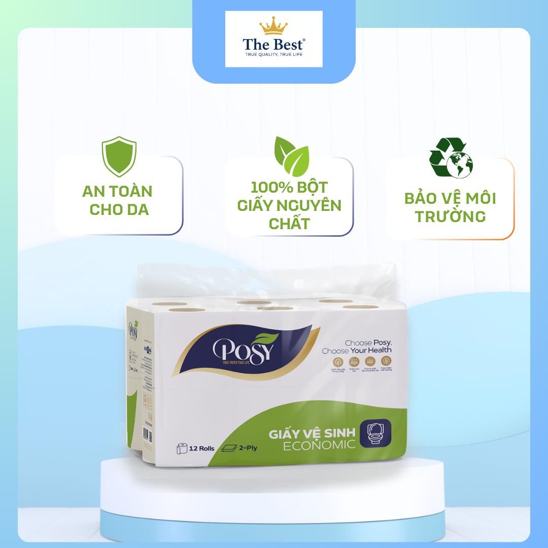Giấy vệ sinh Posy Economic 12 cuộn